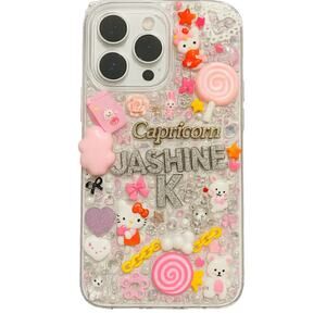 Personalized Kawaii Phone Case with Name – Handmade 3D Charm Style